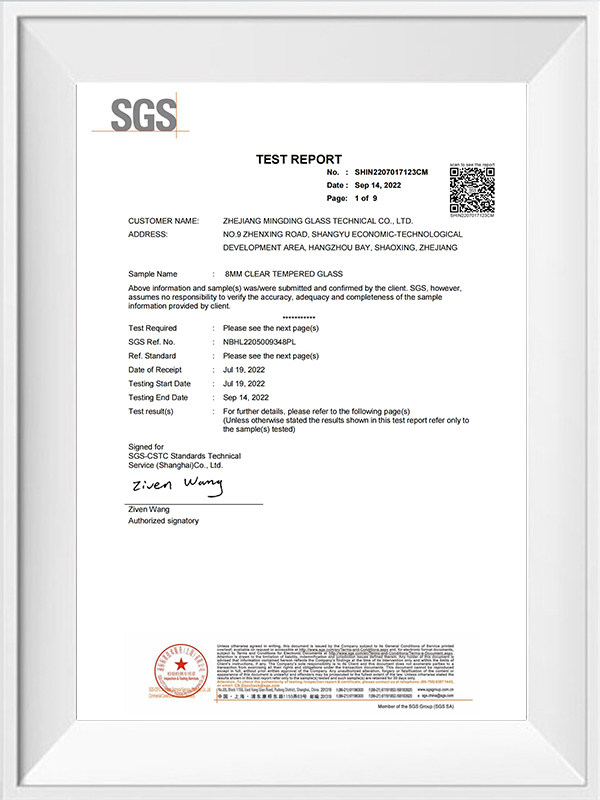 Zhejiang Mingding Glass Technology Co, Ltd.